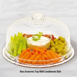 2022 hot sale round bottom multifunction suitable for salad bowl vegetable platter 6 in 1 multifunction cover cake plate