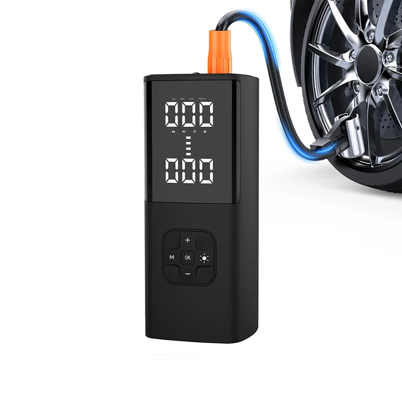Portable Car 150 PSI Air Compressor Pump Electric Wireless Bicycle 12 Volt Digital Tire Inflator with Battery