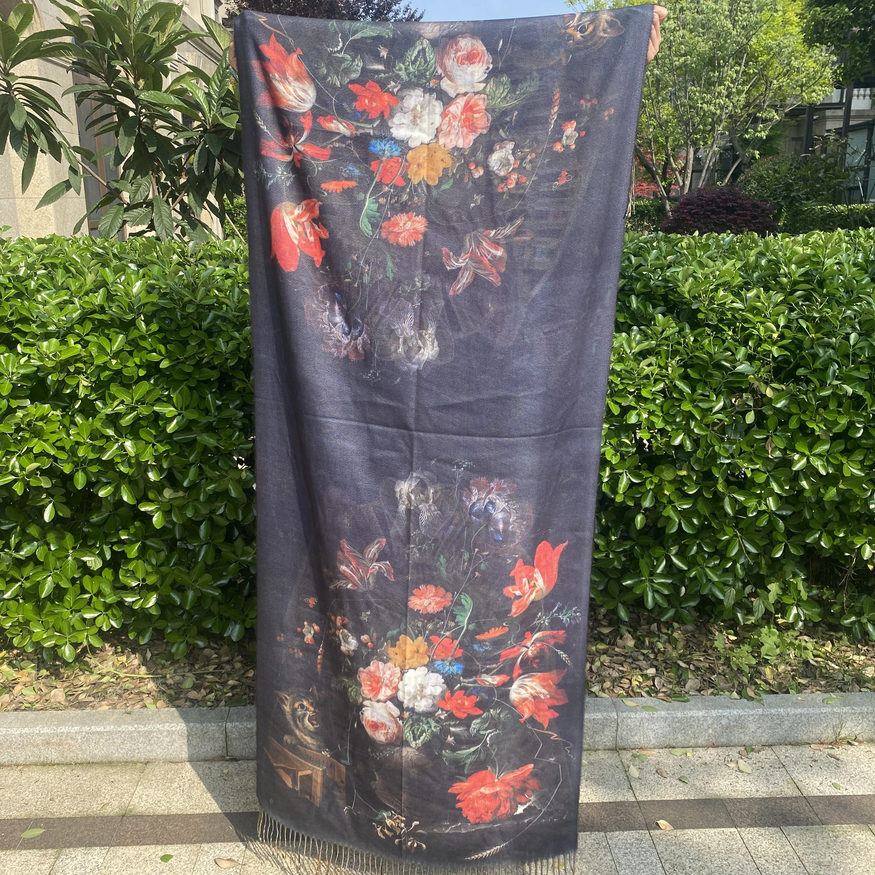 Factory OEM custom print cashmere festival pashminas shawl scarf women gift