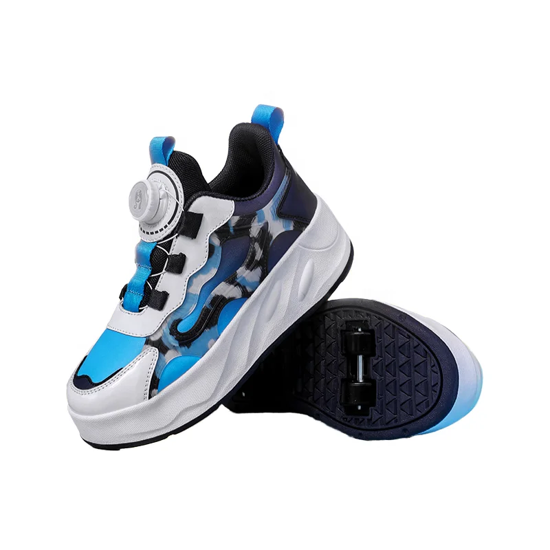 Unisex Casual Sneakers with 4-Wheels Boys and Girls Roller Shoes Featuring PU Insole for Birthday Parties Shows Perfect Gift
