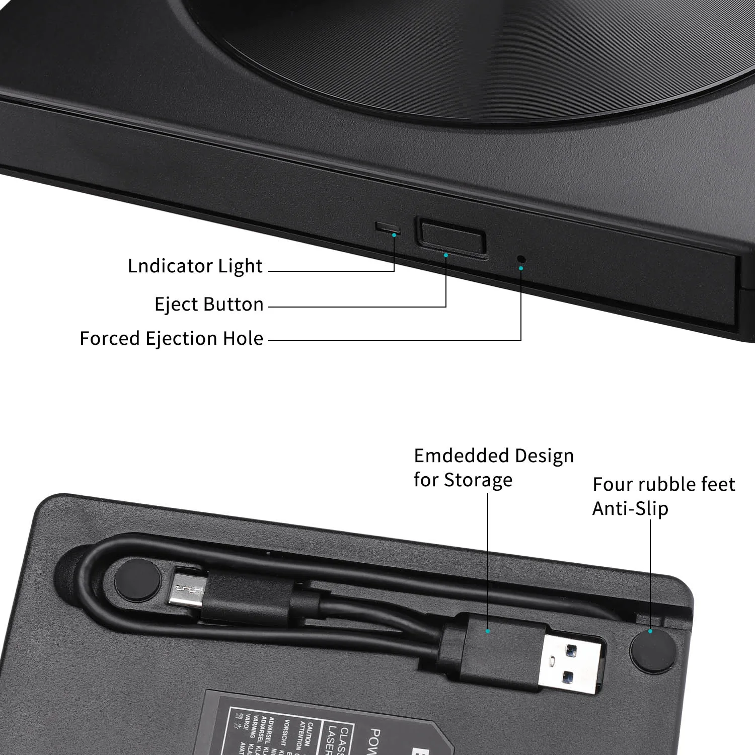 USB 3 0 & Type C DVD Drive CD Driver-free для чтения-записи внешний
