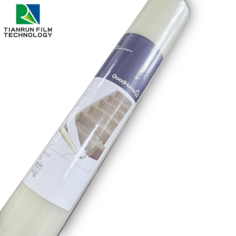 60Micron 25m clear easy applicator high adhesion Surface carpet Protector Film Roll for Carpet floor and stairs shield