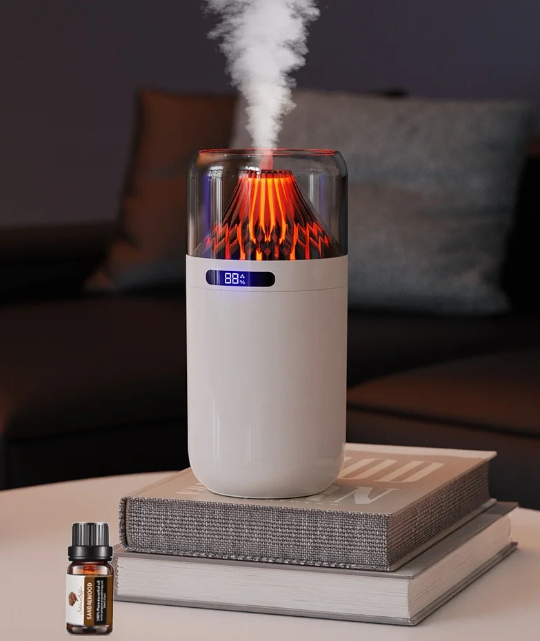 Car Mounted Volcano Humidifier USB Small Digital Display Machine Charging Air Spray Water Replenishing Aromatherapy Humidifier