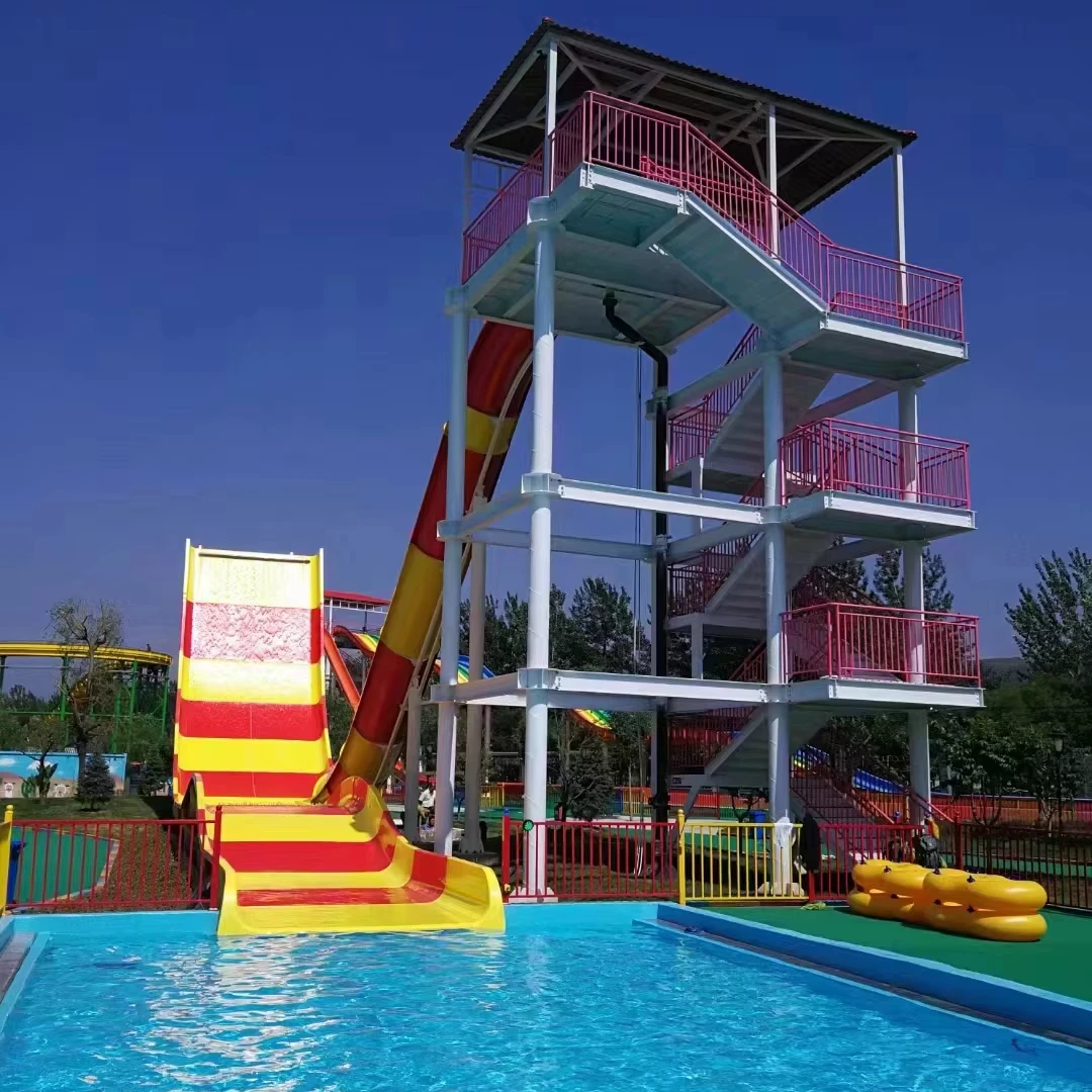 Outdoor Exciting Large Water Slides Combination Water Park Fiberglass Water Aqua Park Slides Fiberglass Curve Slides