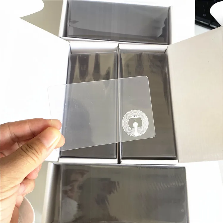 Custom encoding business transparent programmable nfc card with chip
