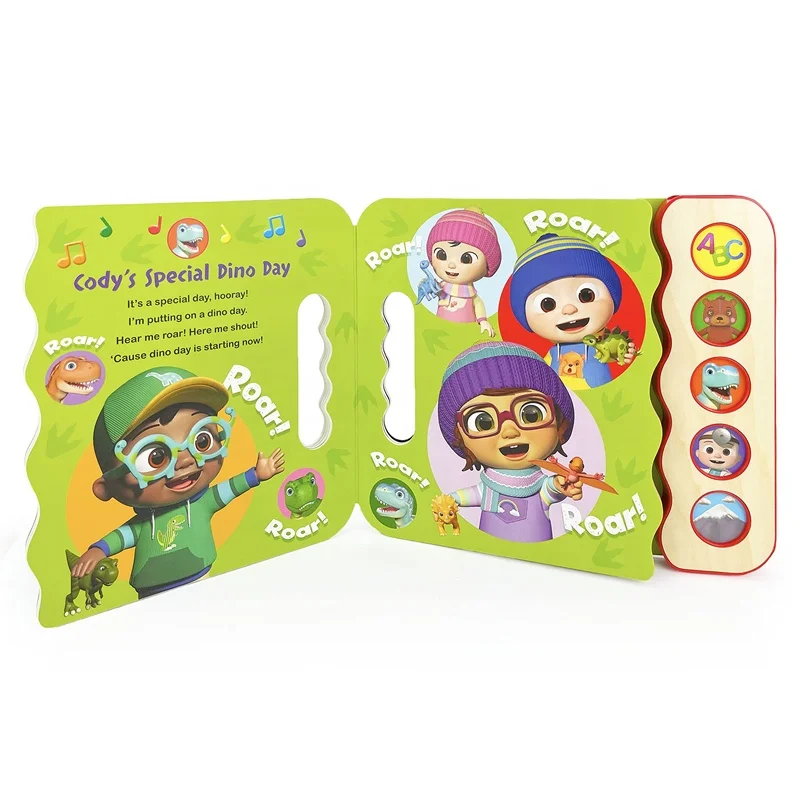 Children English Talking Cover ABC song Kids Programmable Sound Push Button Baby Learn Cartoon Toy Board Electronic Audio Books