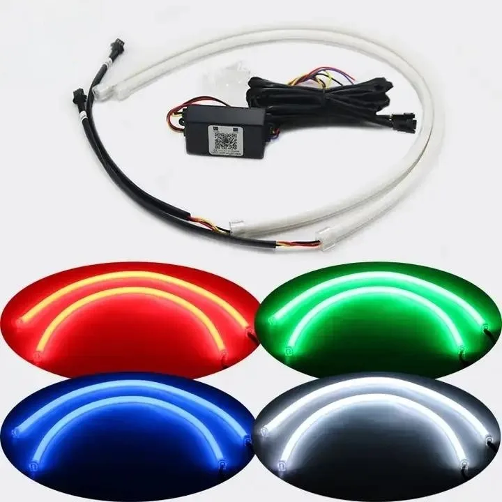 DAO Car LED Light Strip DRL RGBW Chasing Color Changing Sequential Yellow Turn Signal BT Phone APP Controller