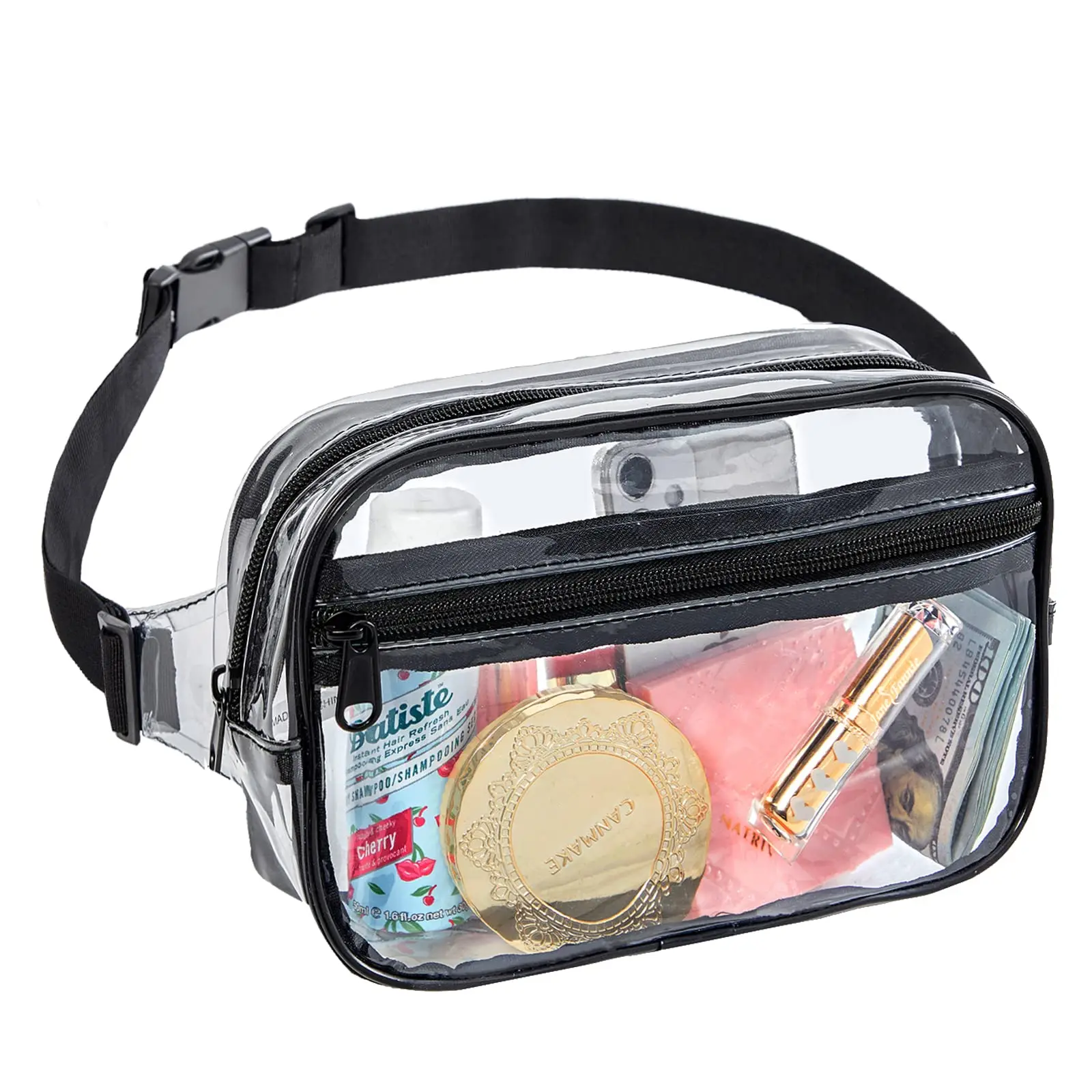Wholesale  Women Spot Stock Clear Fanny Pack Waist Bag Stadium Approval Custom Clear Crossbody Bag