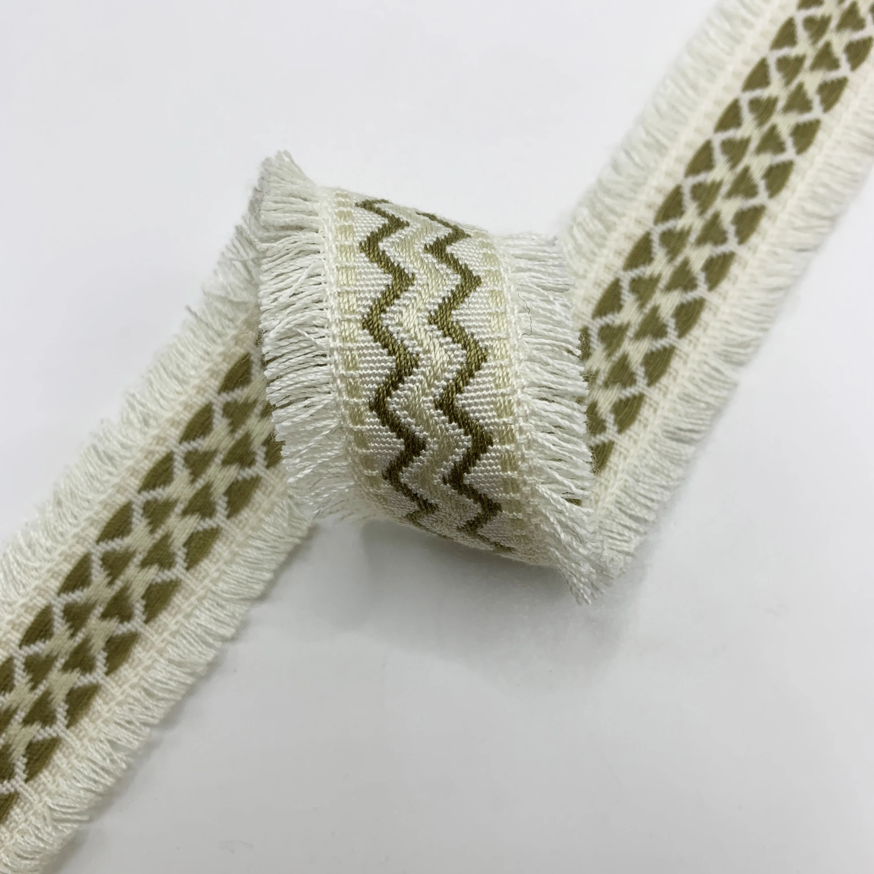 High Quality Jacquard Plain Purl Tassel Ribbon Webbing Tape Polyester Strap For Edging Decorations Home Textiles Crafts