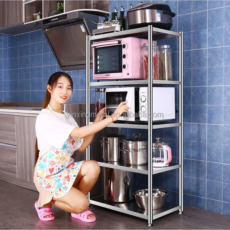 
Stacking Racks Storage Holders Cargo Goods Racking Microwave Oven Shelf for Kitchen 