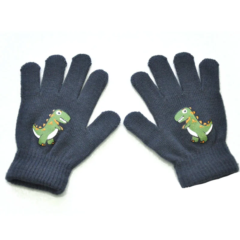 Customized Logo Winter Cheap Machine Knit Kids Glove Warm Knitted Boys Girls Magic Gloves for Student Children
