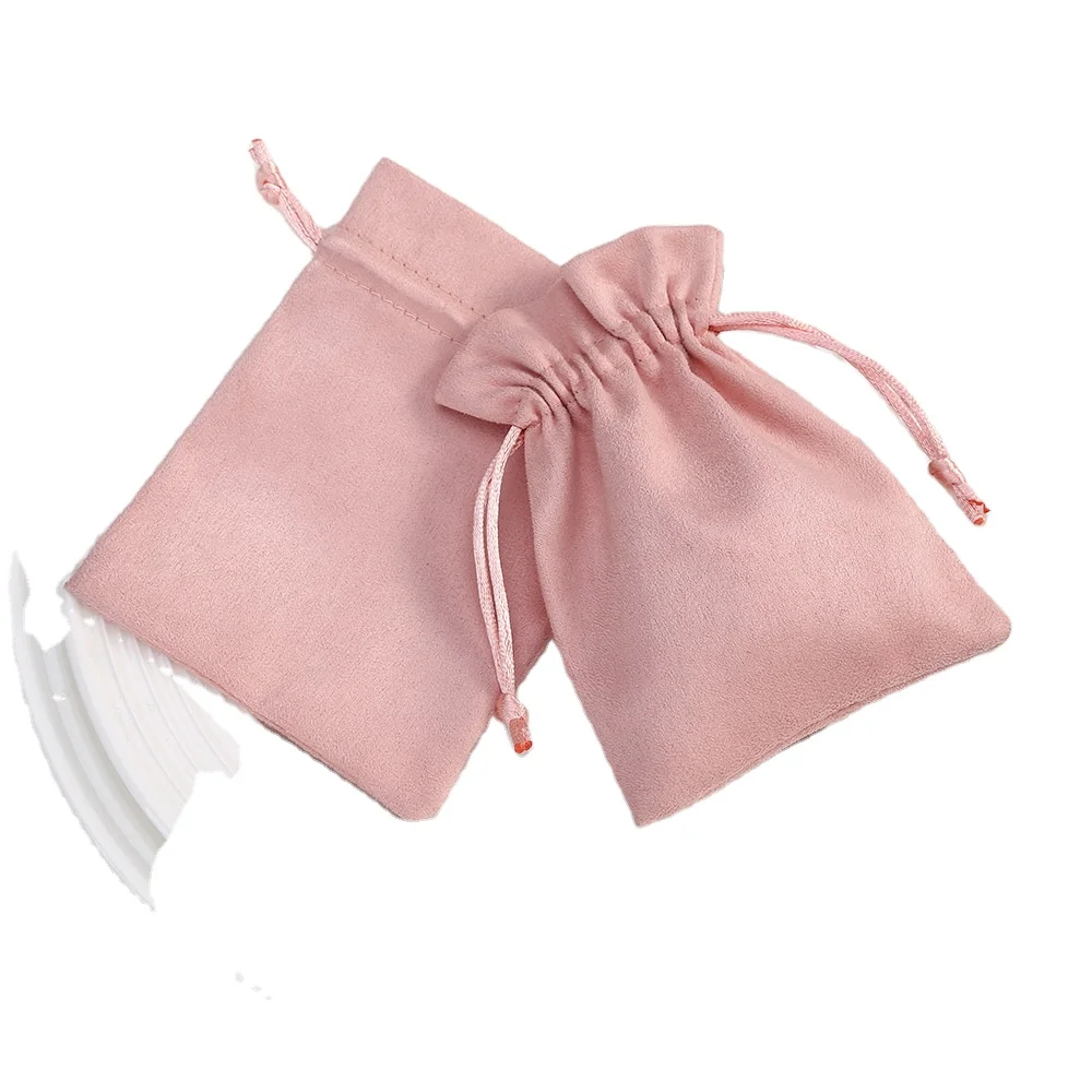Jewellery Pouch Suede Velvet Protective Bag for Jewelry Dust Pouch Bag Custom Logo Printed Microfiber Screen Printing Drawstring