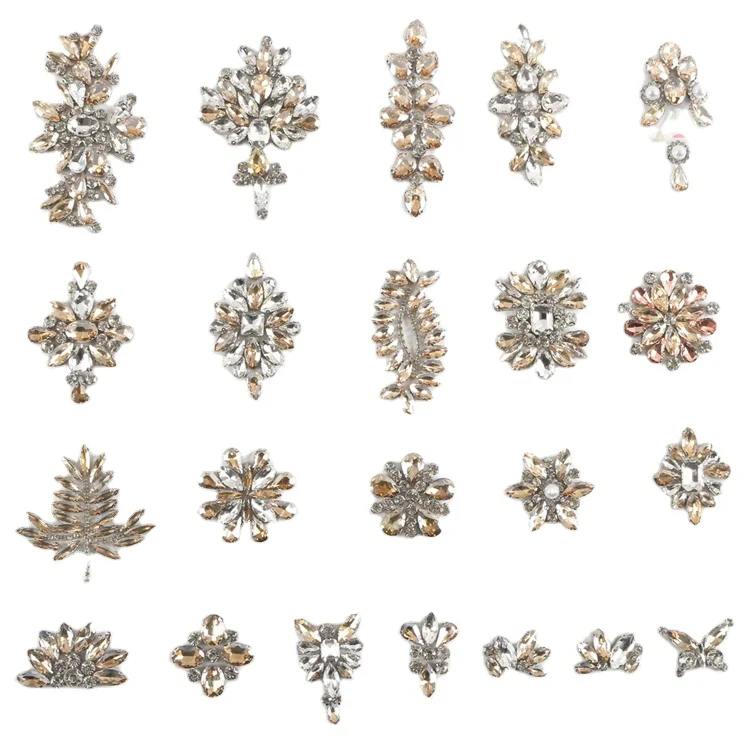 Wholesale hot selling Rhinestones Flower Brooch Pin Set,for DIY Wedding Decoration