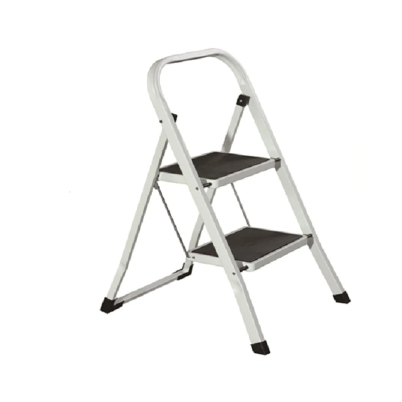 EN131 kitchen small steel foldable stepping ladder stool slim design portable household metal 2 3 step ladder with handrail