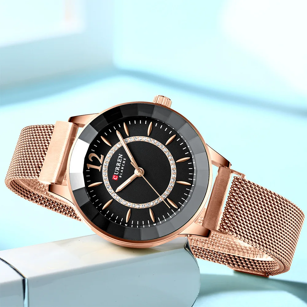 Curren C9066L Ladies Magnet Mesh Band Fashion Diamond Watches with stock watch made in China