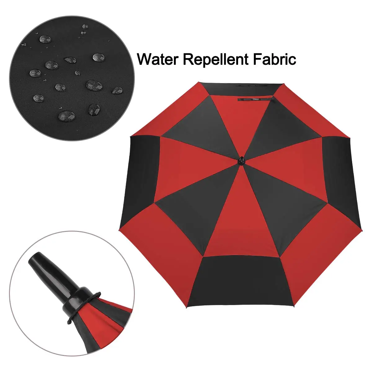 2021 Promotional Auto Open Double Layer Large Black Straight Custom Windproof Golf Umbrella