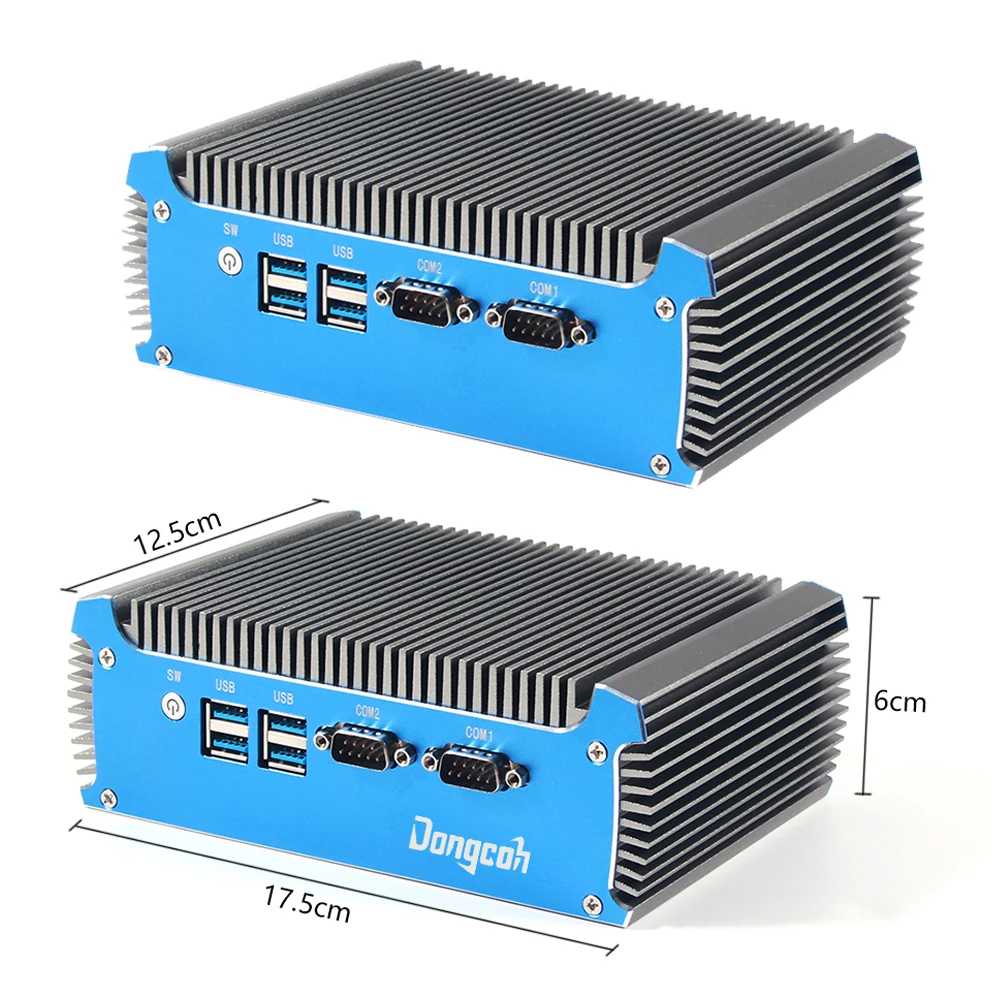 Mini ordinateur de bureau sans ventilateur 3805u I3 I5 nuc avec double RS232 Lan industriel PC