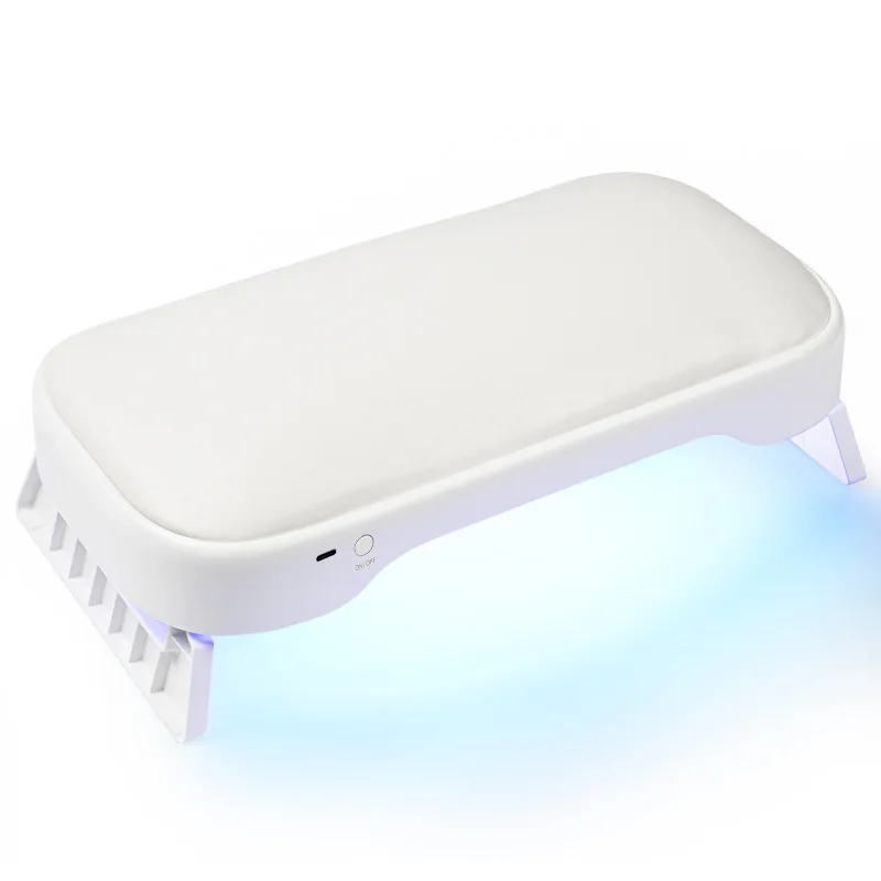 2022 Новое поступление Роскошная мягкая кожа ручной работы Складная 48 Вт ультрафиолетовая Светодиодная лампа для сушки ногтей с подушкой для ногтевого салона