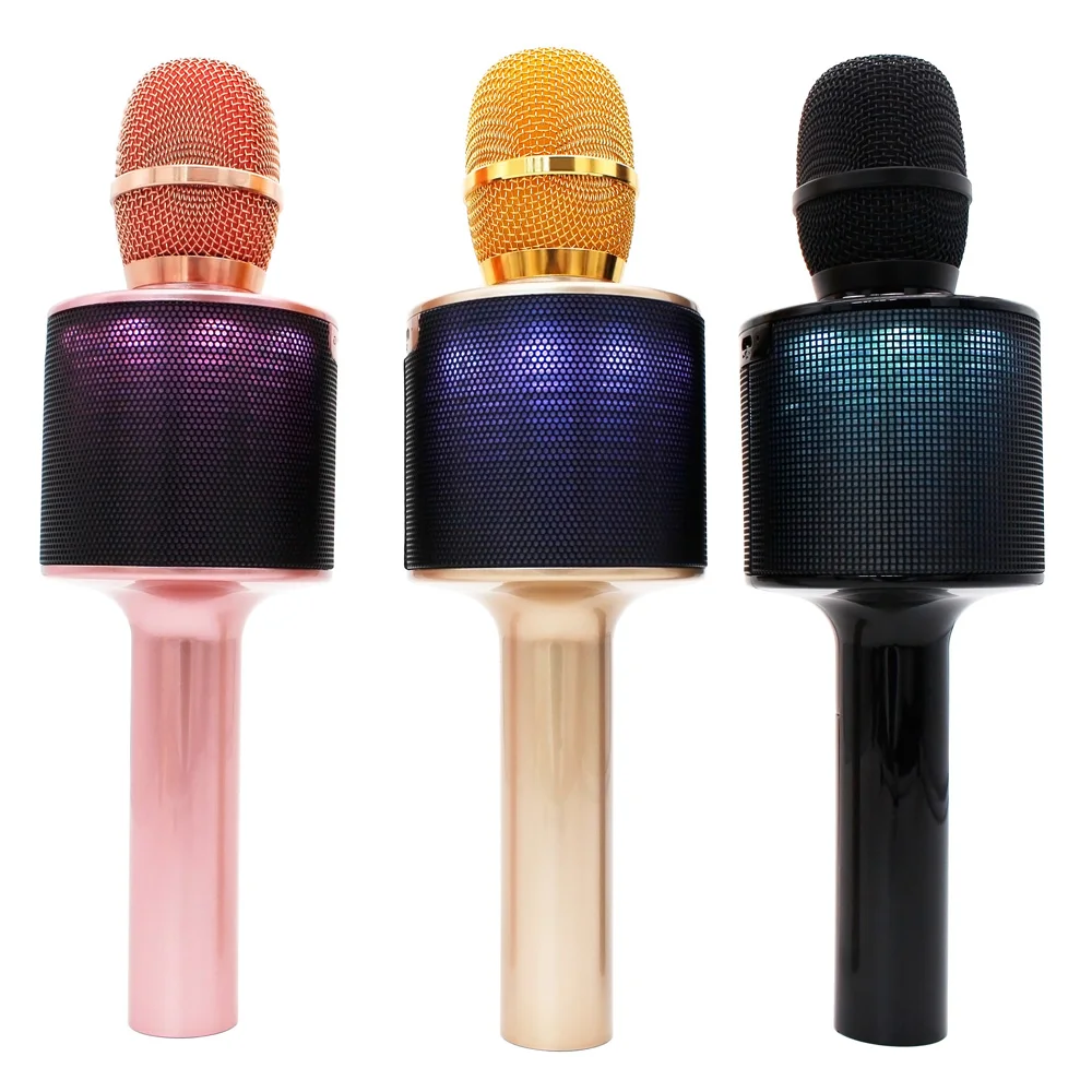 Professional Bluetooths Echo Singing Micro Home USB Mic Speaker Wireless Karaoke Microphone for Party Singing Mike
