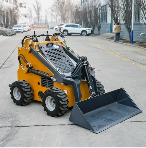 Mini Skid Steer Loader 1 Ton/ 1.2 Ton/ 1.6 Ton Hydraulic Joystick Front  Loader With Diesel Wheel Certified Farm Equipment
