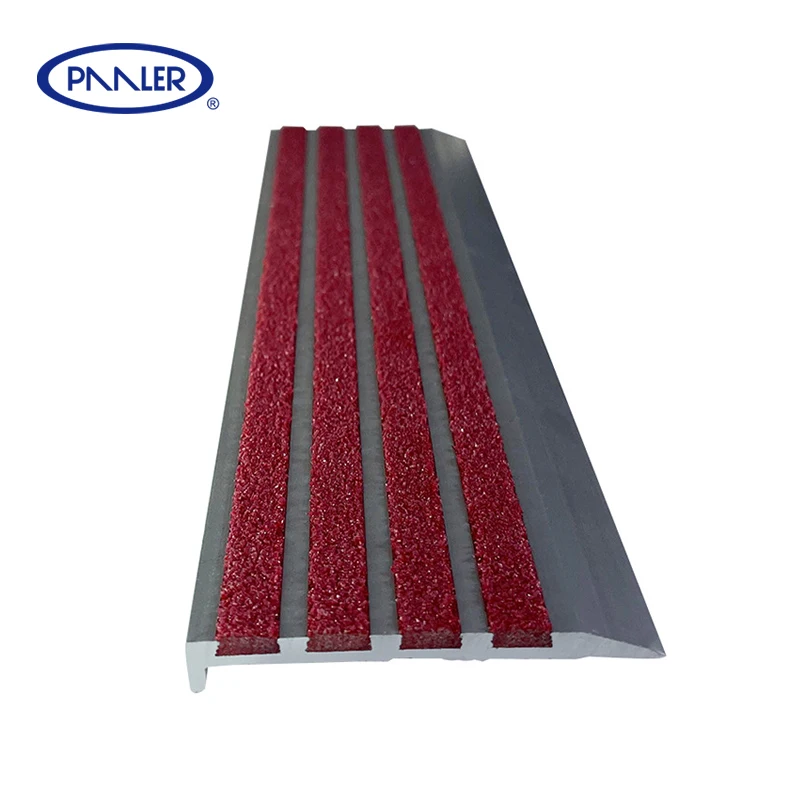 Factory Wholesale Anti Slip Emery Metal Stair Parts Edging Strip Stair Nose Aluminum Stair Nosing For Step Safety