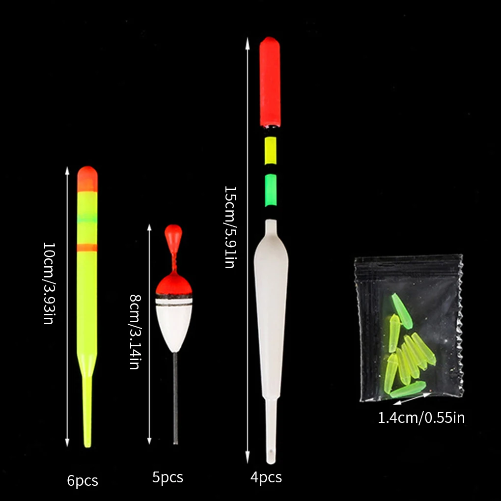 15 Pieces Angling Bobber Fishing Accessories Plastics Buoy Floating Rods River Simple Operations Craftsmanship Fluctuate Bobbers