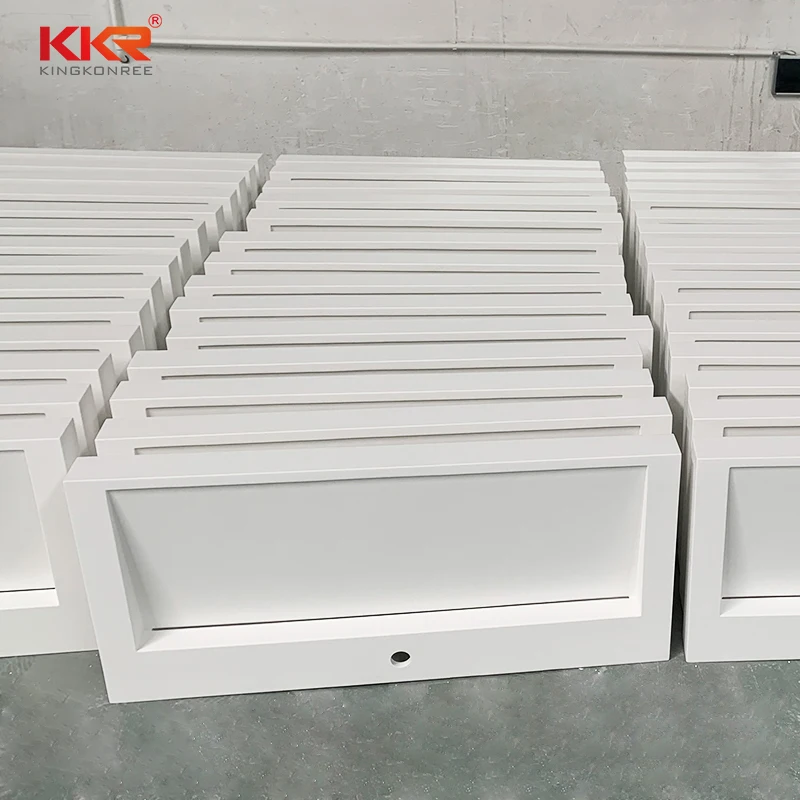 Acrylic Solid Surface Slope Integrated Vanity Sinks Bathroom Cabinet Washbasin Bathroom Countertop and Washbasin Bathroom Basin