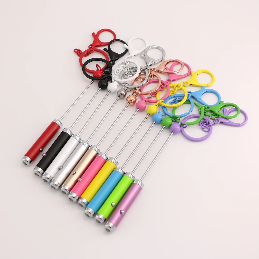 beadable keychain ballpoint pens beadable pens led stylus pen