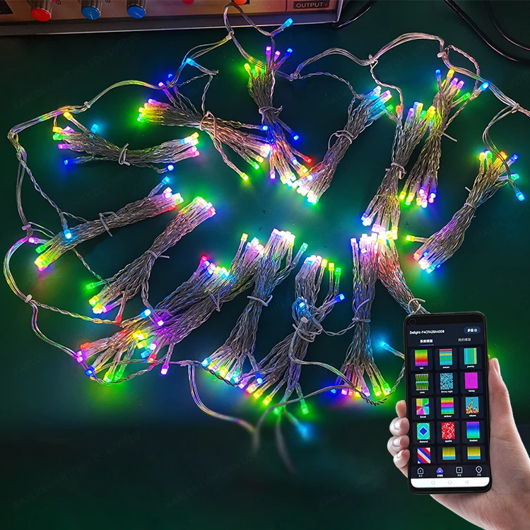 APP Control Wifi Smart LED curtain Lights Window Fairy String Lights RGB Music Smart Christmas Lights