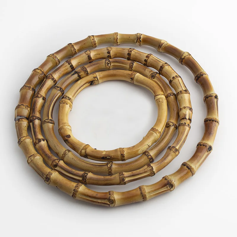 Nolvo World 12cm 15cm 18cm 22mm Wholesale Handmade Real Bamboo Bag Handle Purse Round Handle Bamboo O Ring Handles For Handbags