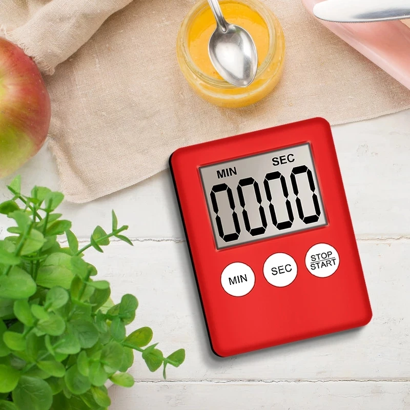Kitchen Timer Super Thin LCD Digital Screen Cooking Count-Down Up Magnetic Clock Alarm Bar Accessories Sleeping Sport Work Tool