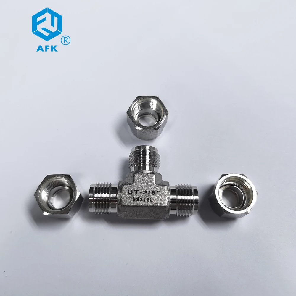 Фитинги для труб с зажимным кольцом AFK Tee нержавеющая сталь 1/16 дюйма 3/8 1/2 3/4 кованые соединения 5 шт. 1 год шестигранника ~ дюйм промышленный OD UT
