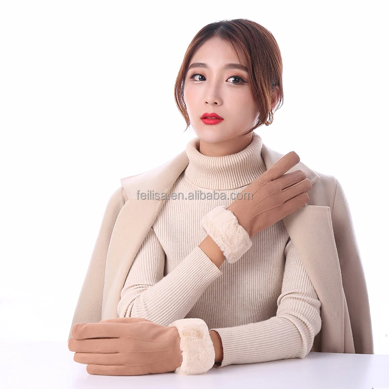 Fashion gloves for women wholesale All-fingered warm female gloves
