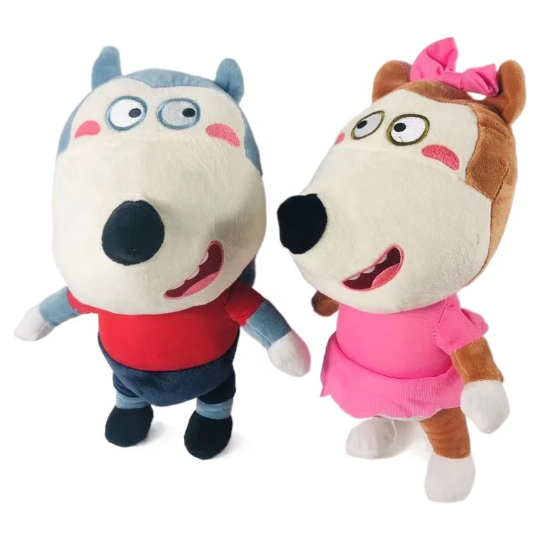 DIHAO 30cm Cartoon Wolfoo Plush Toys Cute Stuffed Animal Wolf Family Lucy Stuffed Doll Toy Gifts for Boys Girls