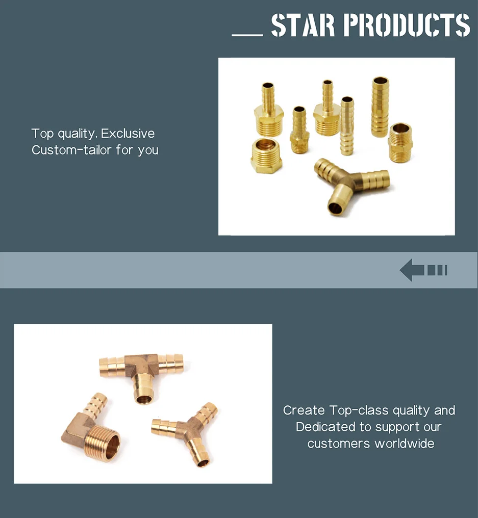 Brass quick fittings high quality brass nylon pipe connectors 1/8 3/8 1/4