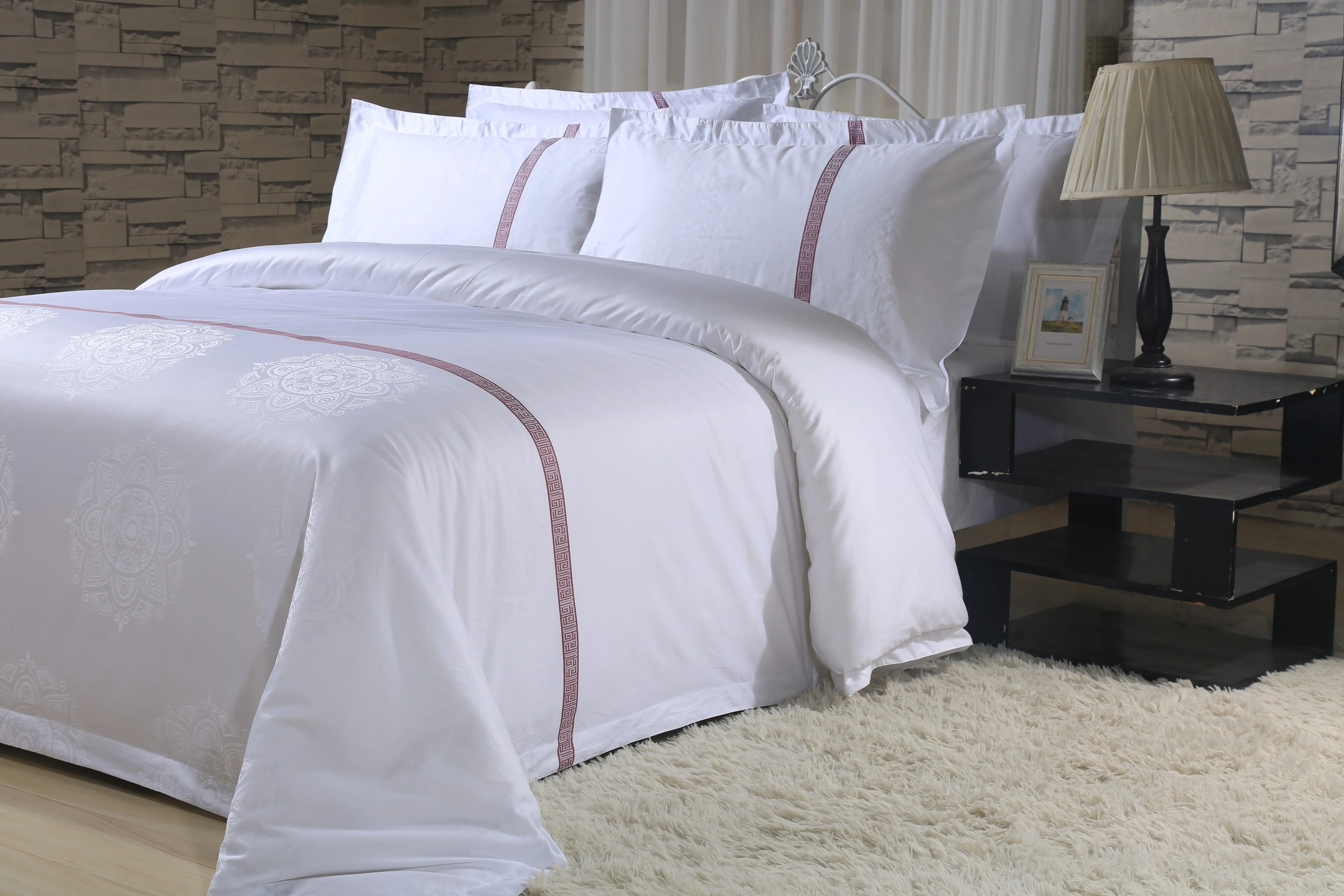 Best selling High quality bed linen luxury 60S bed sheet bamboo solid color tencel bedding set duvet cover sets
