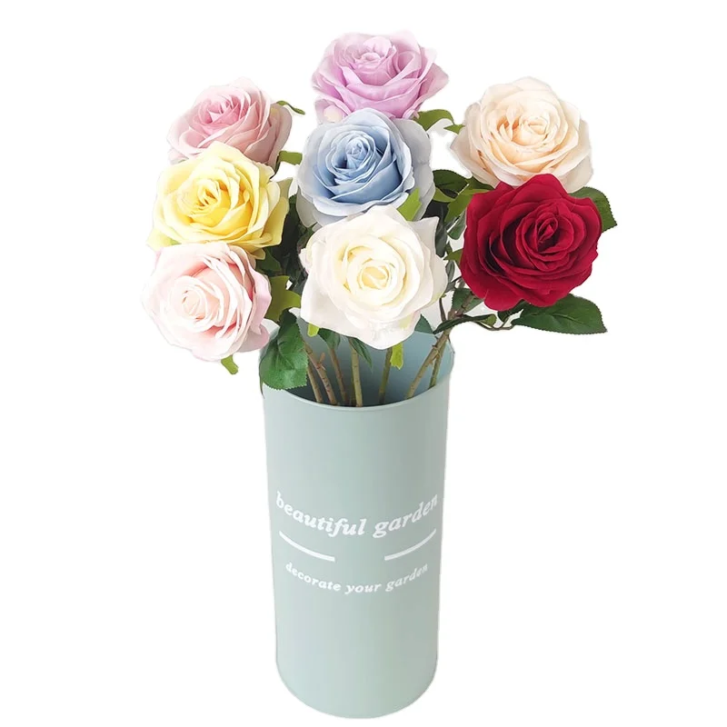 YIWAN wholesale single High branch rose Artificial Flowers silk flowers artificial Home decoration for wedding hotel