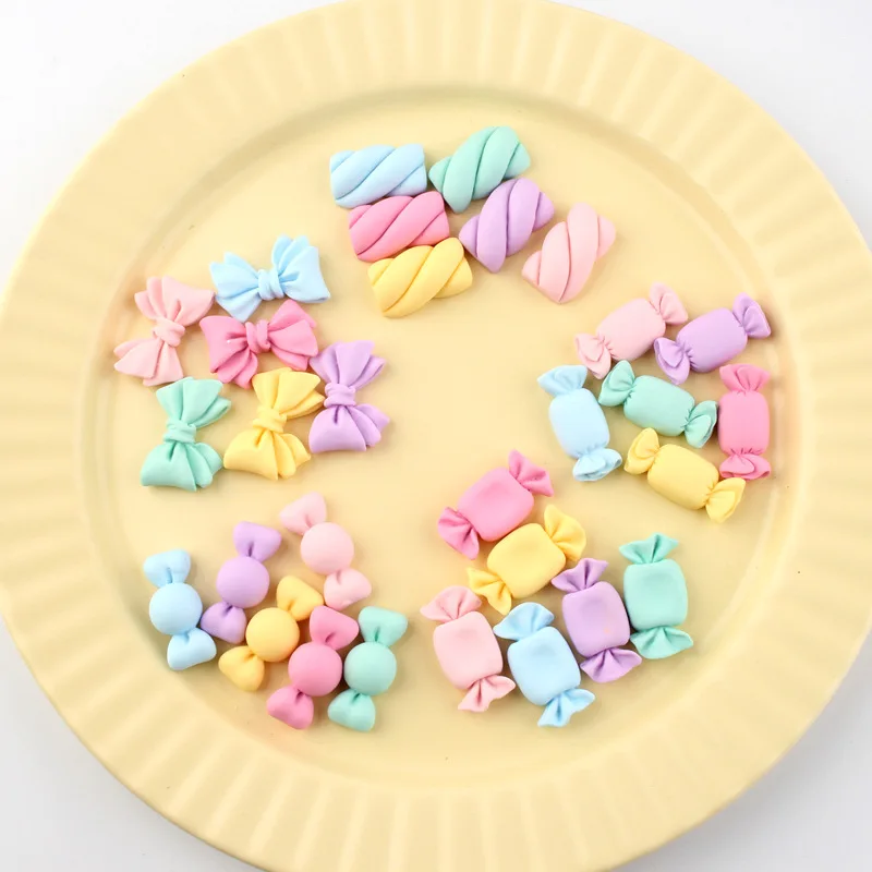 DIY Colorful Resin Sweet Candy Flatback Cabochons Miniature Food For Hair Bow