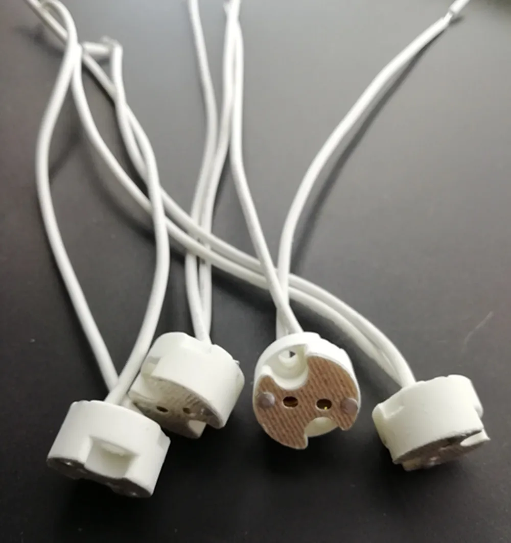 5-50PCS MR16 MR11 GU5.3 G4 Lamp Holder Bulb Base with Wire Ceramic Halogen Socket Pottery Connector 12V - 250V Led Light