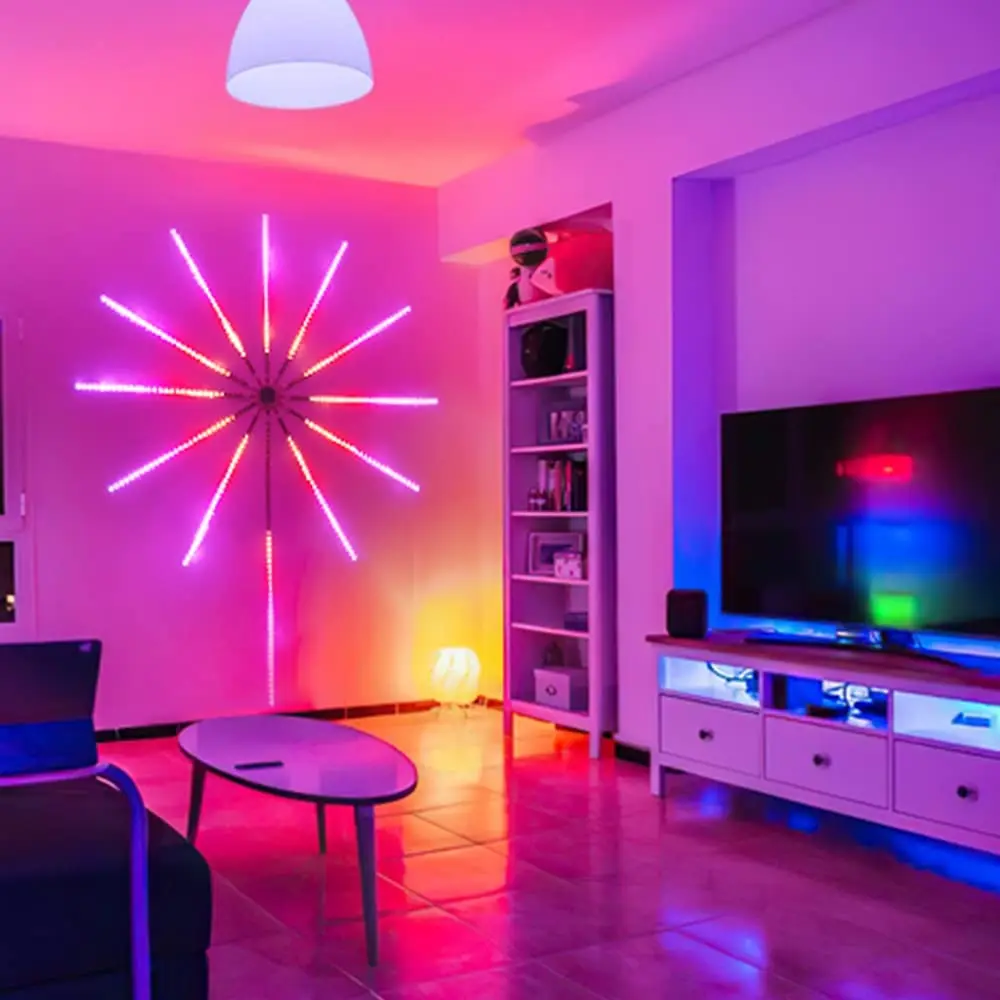 DIY music remote fireworks light dream color DC5V 60 leds meter remote Music control rgb pixel fireworks led light
