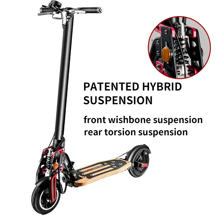 Dual suspension foldable portable electric kick scooter with 9.0 ah lithium battery (ZUKBOARD CITY)