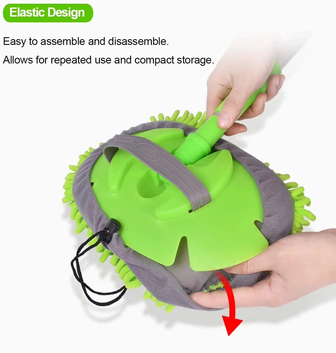 Telescopic Adjustable Rotating Chenille Car Wash Brush Car Cleaning Car Wash Mop Brush