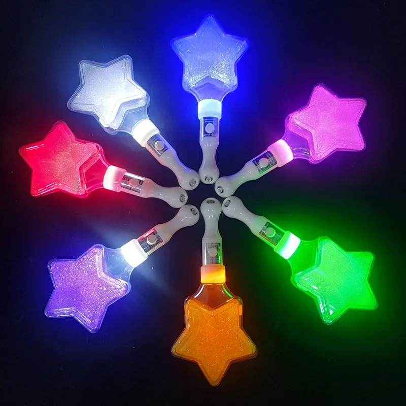 3 Mode Flashing Led Light Up Star Stick Colorful Star Shape LED Sticks For Halloween Concert Party Supplies