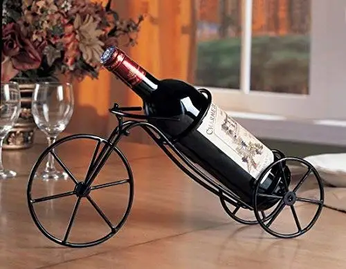 Wholesale Metal Storage Rack Bicycle Wine Holder Single Wine Bottle Holder Home Decorative Display Racks