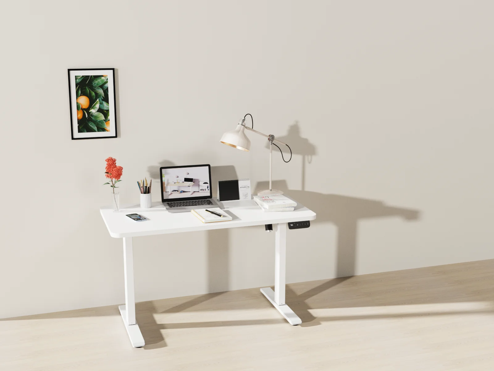 Home Office Type Dual Motor Adjustable Automatic Lifting Table Metal Frame Desk Stand