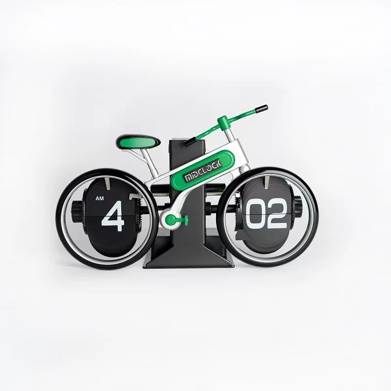 Creative bicycle flip clock home desktop personality bicycle shape flip clock fashion Home And Office decoration Gift clock