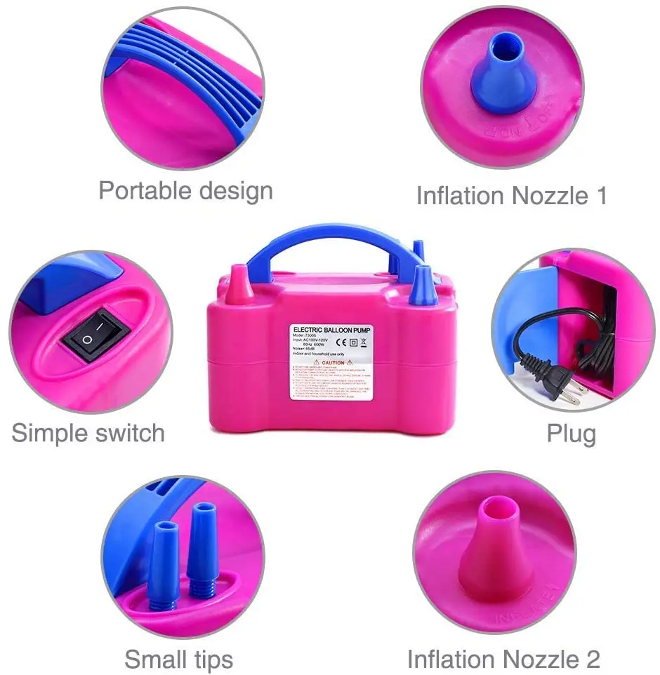 Hot-selling portable double-nozzle balloon pump used for all kinds of products good performance