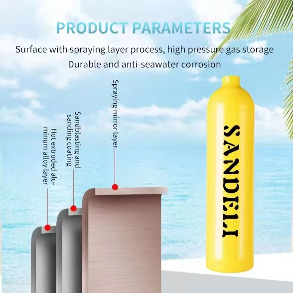 Portable small diving cylinder equipment 0.5L high pressure oxygen tank portable mini oxygen tank