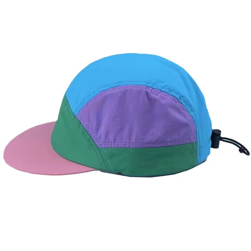 Wholesale Hat Polyester Gorras Plain Waterproof Camp Hat Fast Drying And Lightweight Nylon Spanback Hats 5 Panel Running Cap