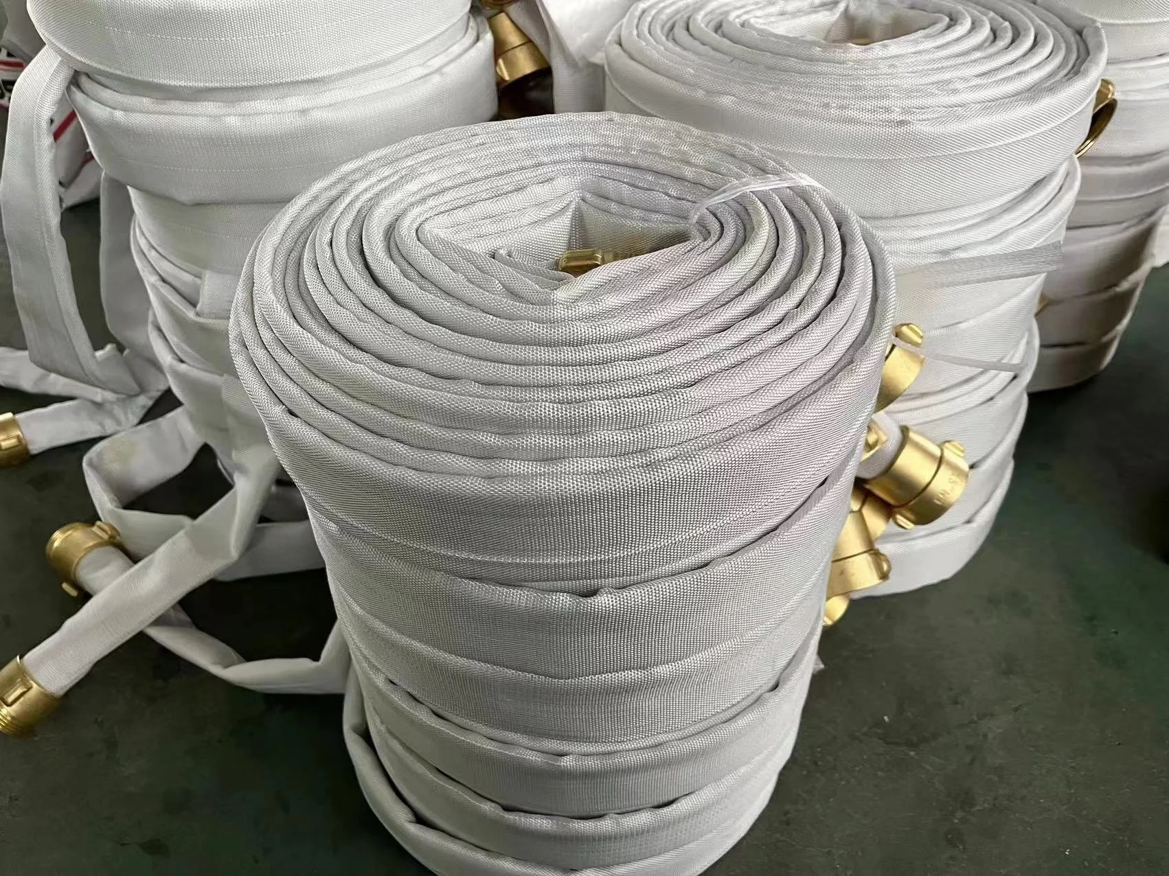 2-Inch 8-Bar White Polyester Fire Hose with Black PVC or PU Lining for Gardening and Firefighting Equipment & Accessories
